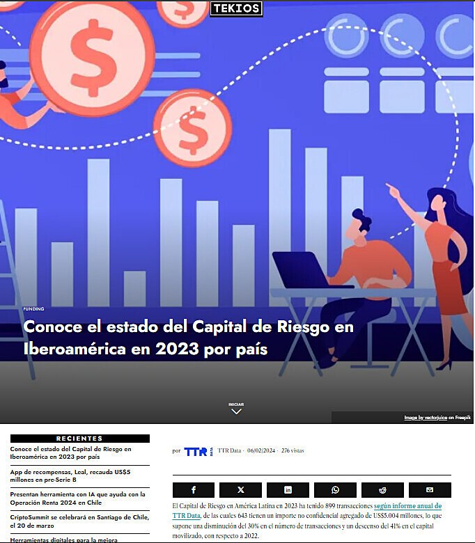 Conoce el estado del Capital de Riesgo en Iberoamrica en 2023 por pas